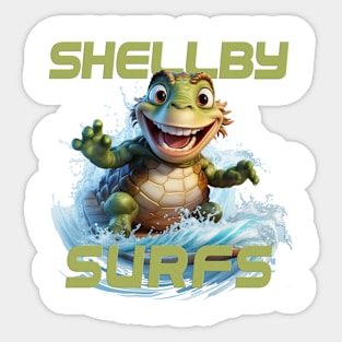 Aquatic Glide Waves Surfing Tee "Shellby" Sticker